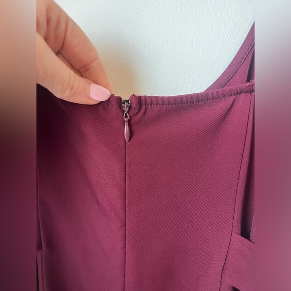 Silence + Noise x Urban Outfitters Burgundy Sleeveless Belted Jumpsuit XS - Picture 9 of 9